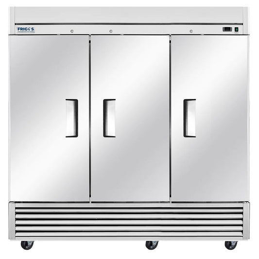 Frigos Commercial Reach in Freezer 3 Section Solid Door with Aluminum Interior with 304 Stainless Steel Floor - FG-FZ-3D