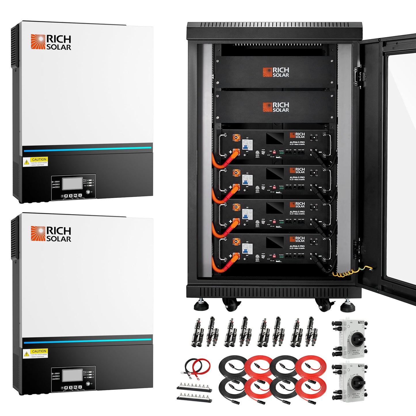 Rich Solar Complete Off-Grid Solar Kit | No Panel | 13,000W 120/240V Output | 48VDC - RS-CBK1301D