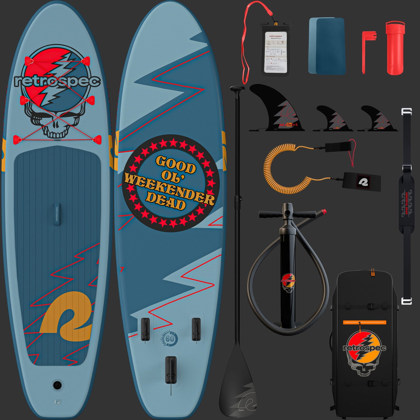Retrospec Grateful Dead Weekender Inflatable Stand Up Paddle Board 10’6” - 6511