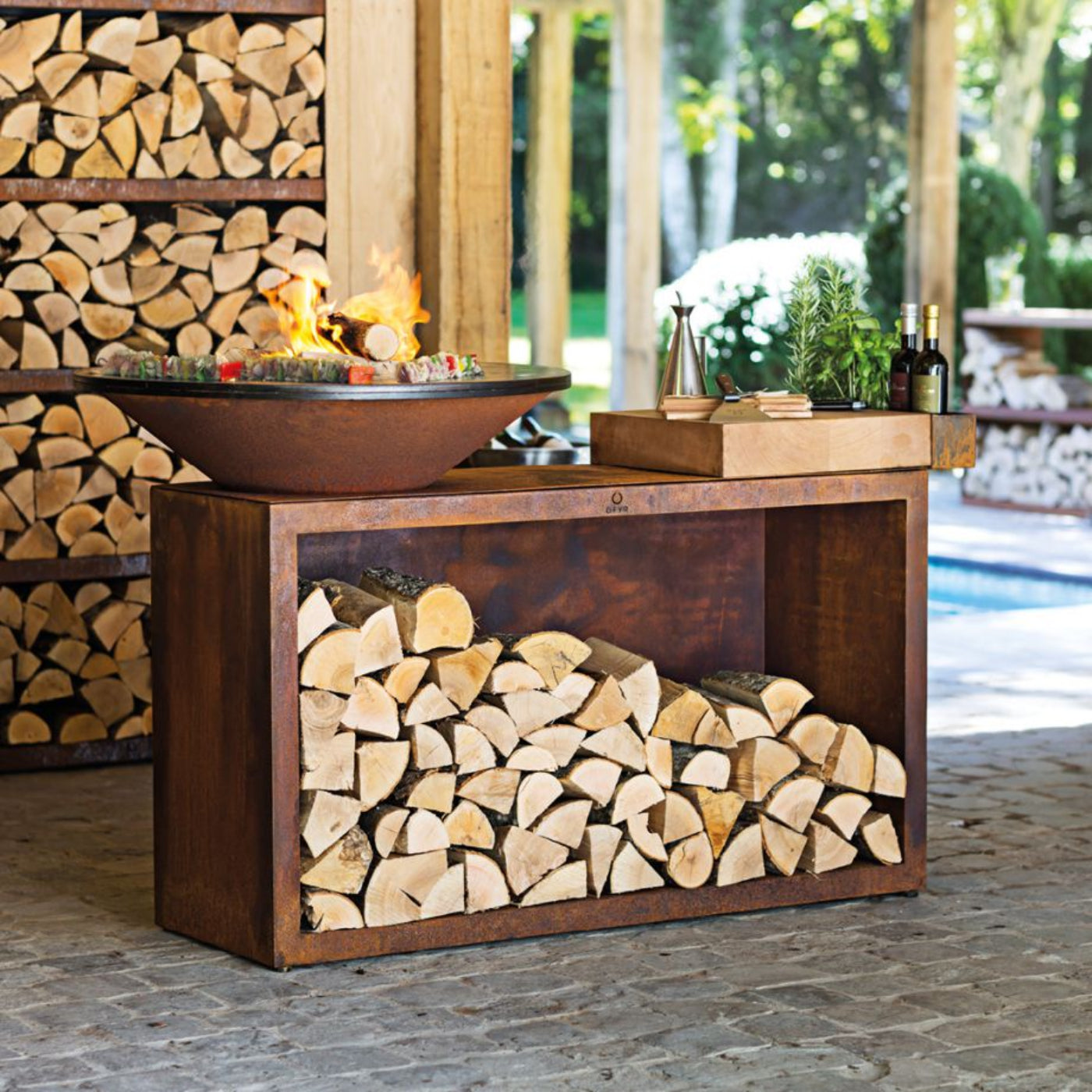OFYR Island Corten 85 Teak Wood - OI-85-TW