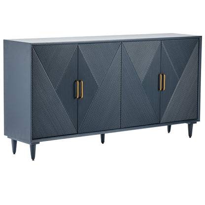 Crestview Collection Arvada 72" x 16" x 37" 4-Door Traditional Slate Gray Wood Sideboard