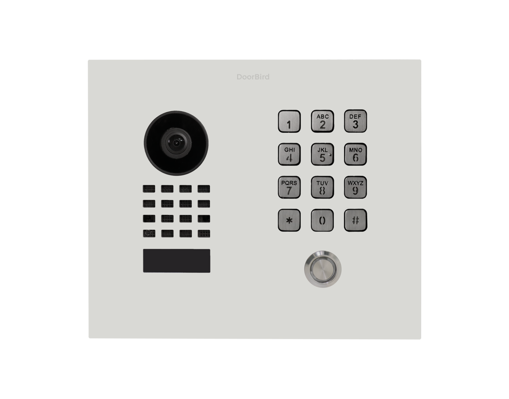 DoorBird D1101KH Classic Flush-Mount IP Video Door Station, 1 Call Button in Traffic White, RAL 9016