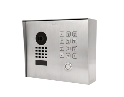 DoorBird D1101KH Classic Surface-Mount IP Video Intercom, 1 Call Button in Stainless Steel V4A