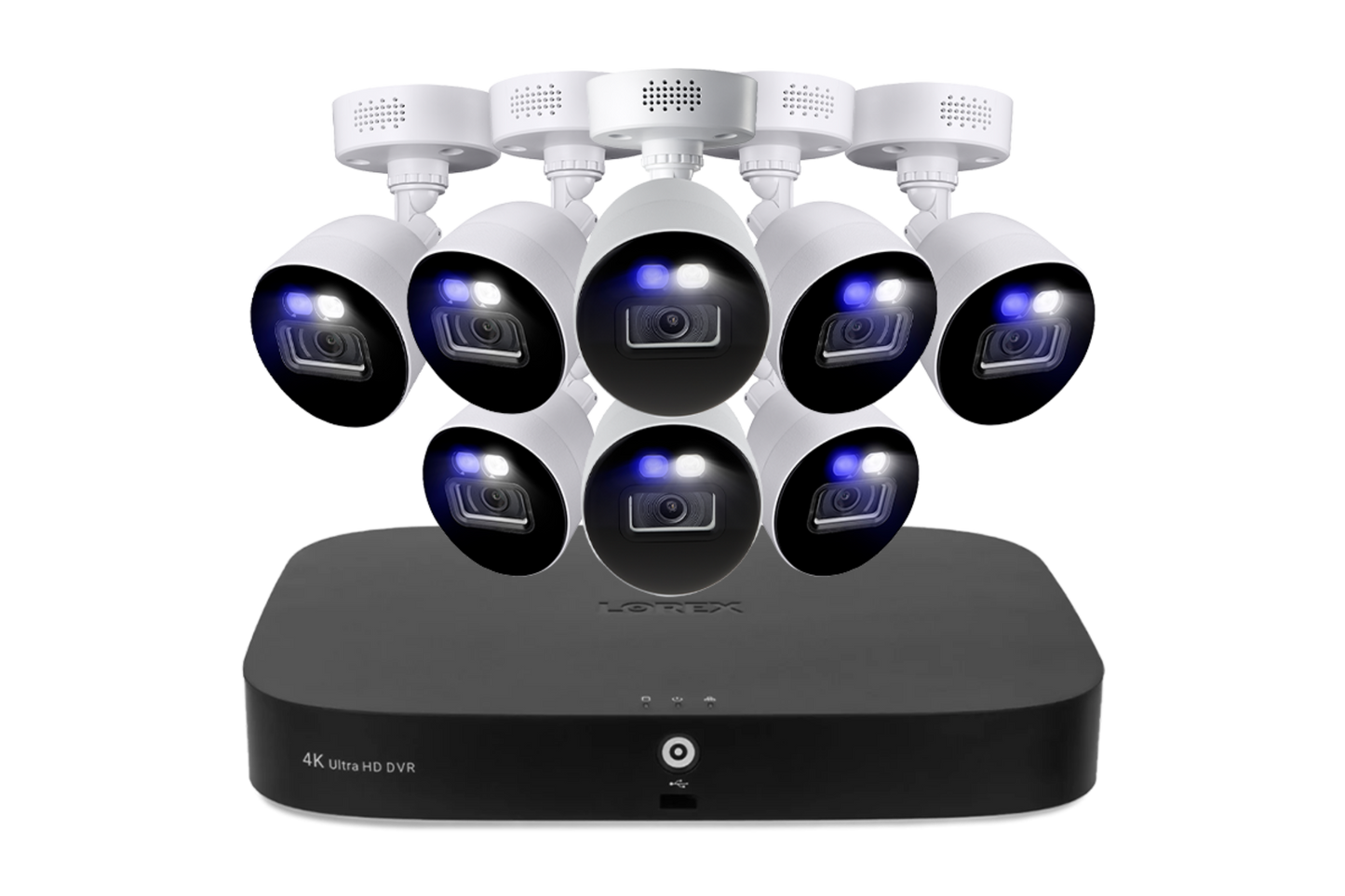 Lorex Classic Fusion 4K 20-Channel (16 Wired + 4 Wi-Fi) 1TB Wired DVR System with Active Deterrence Bullet Cameras - D4K1AD-168-4