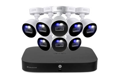 Lorex Classic Fusion 4K 20-Channel (16 Wired + 4 Wi-Fi) 1TB Wired DVR System with Active Deterrence Bullet Cameras - D4K1AD-168-4