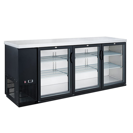 Chef AAA  Commercial 3 Swing Door Back Bar and Beverage Cooler - TBB72-H3