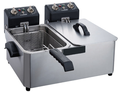 Chef AAA - 20lb Two Basket Electric Countertop Deep Fryer - TCF10ED