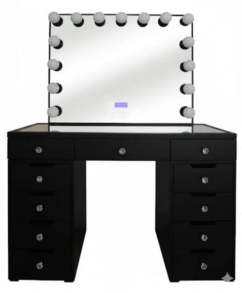 DoCareLife April Mirrored Vanity Black Set - DCL-LT002100W-KIT