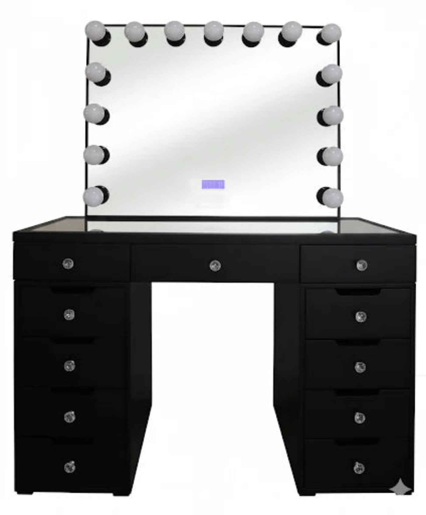 DoCareLife April Mirrored Vanity Black Set - DCL-LT002100W-KIT