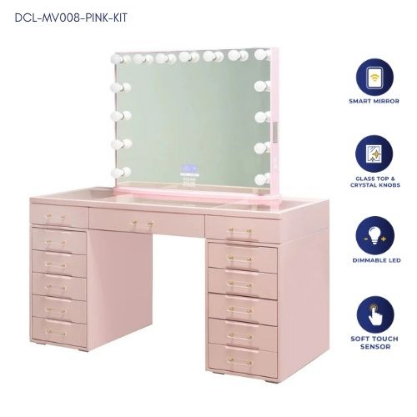 DoCareLife Sofia II Pink Vanity Set - DCL-MV008-PINK-KIT