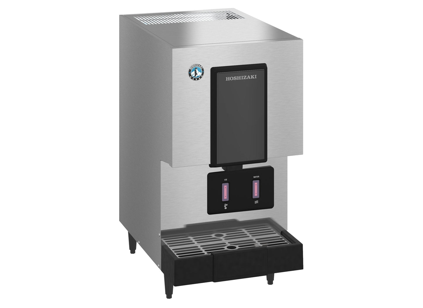 Hoshizaki DCM-271BAH-OS | 17" Wide Hands Free Air-Cooled Mini Cubelet Ice & Water Dispenser w/ Built-In Storage Bin - DCM-271BAH-OS