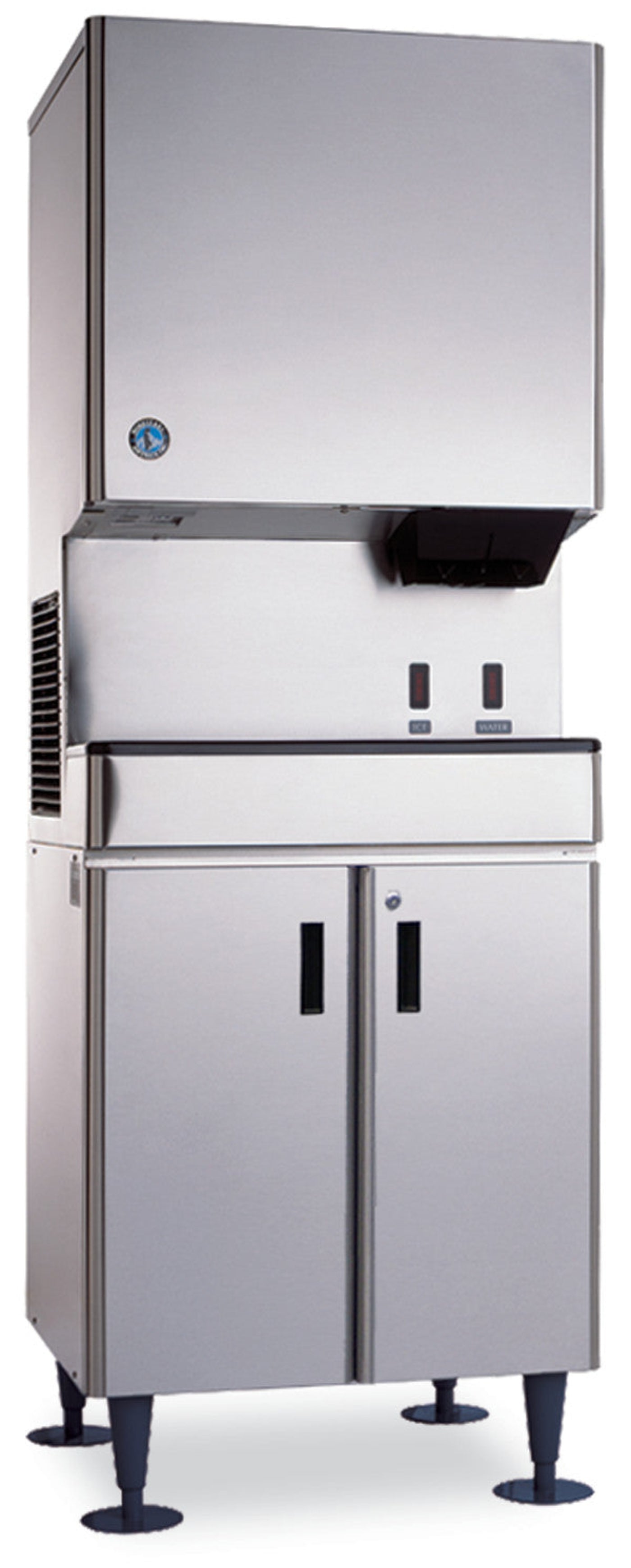 Hoshizaki DCM-300BAH-OS | 26" Wide Air-Cooled Mini Cubelet Ice & Water Dispenser w/ Built-In Storage Bin - DCM-300BAH-OS