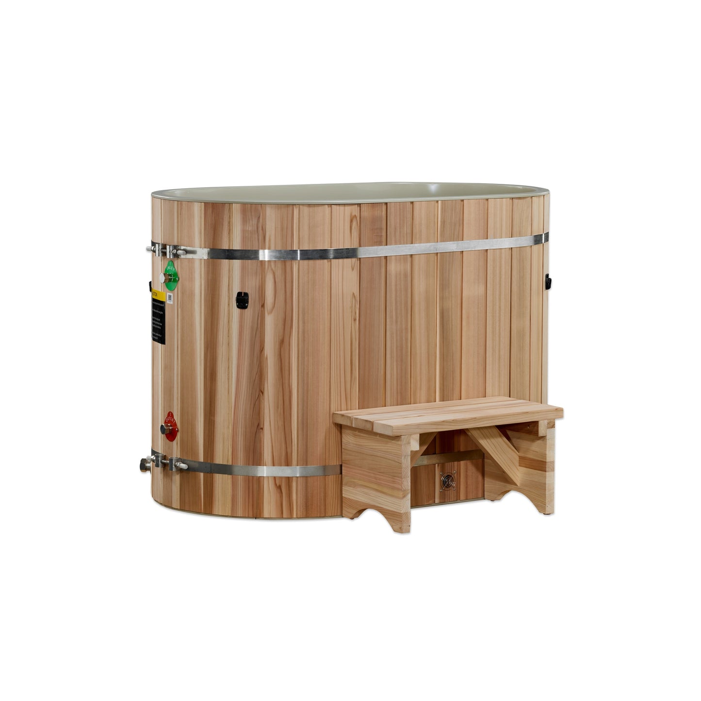 Golden Designs Oval Barrel Tub Cold Plunge (50-P) Pacific Cedar - 3/4 IN-OUT without Motor - DCT-BO-50-PLPC-34