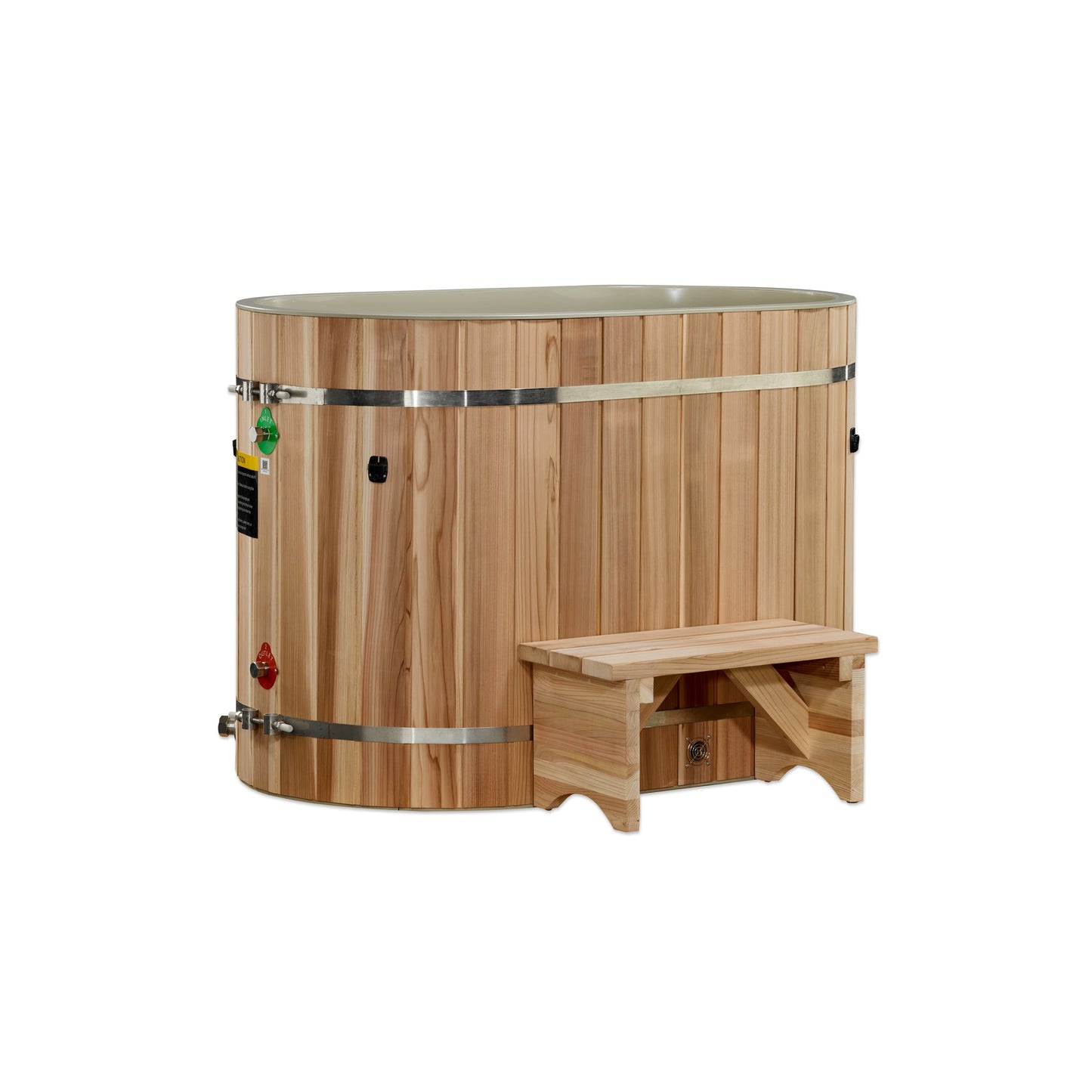 Golden Designs Oval Barrel Tub Cold Plunge (50-P) Pacific Cedar - 3/4 IN-OUT without Motor - DCT-BO-50-PLPC-34