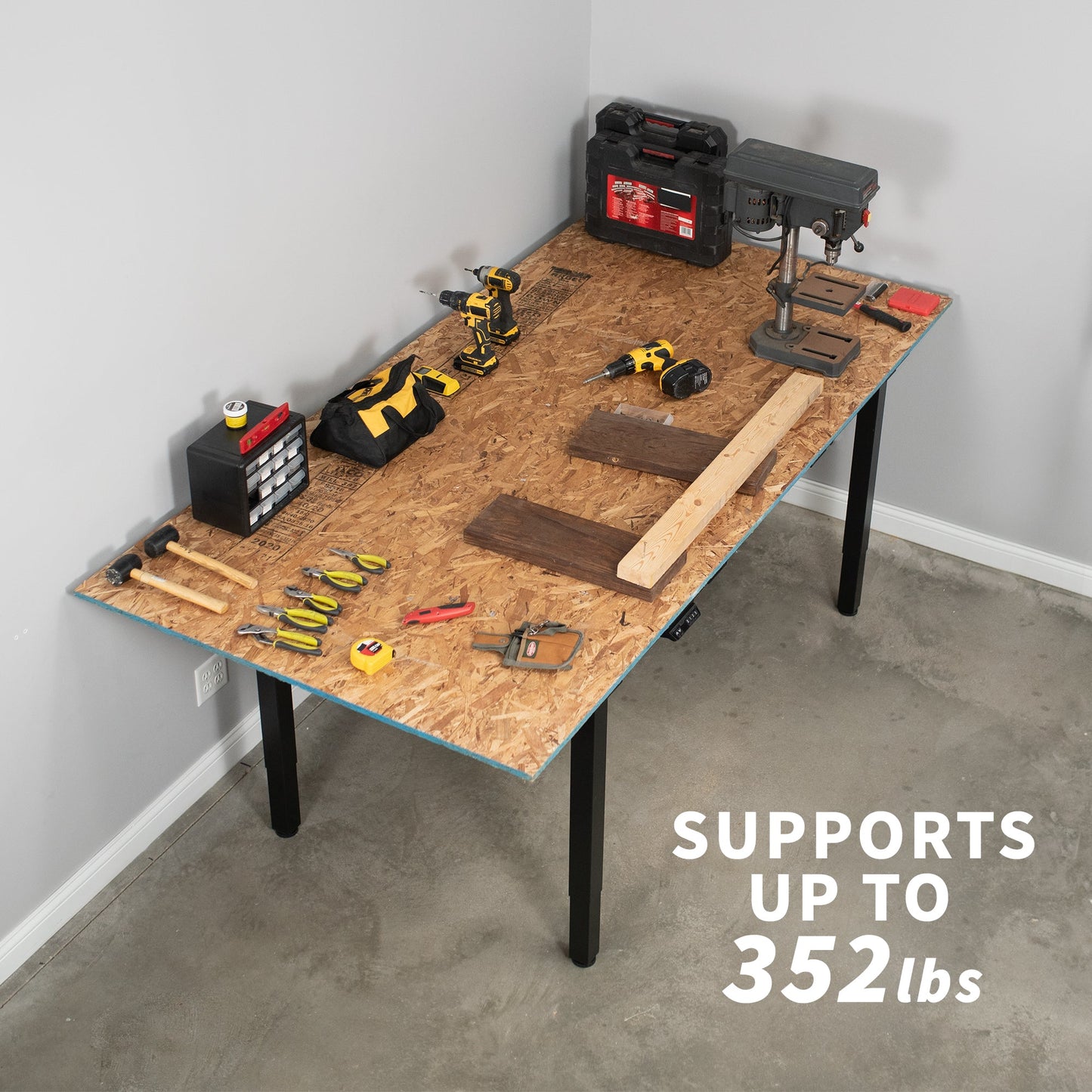 VIVO Electric 4-Leg Dual Motor Desk Frame - DESK-E-400B