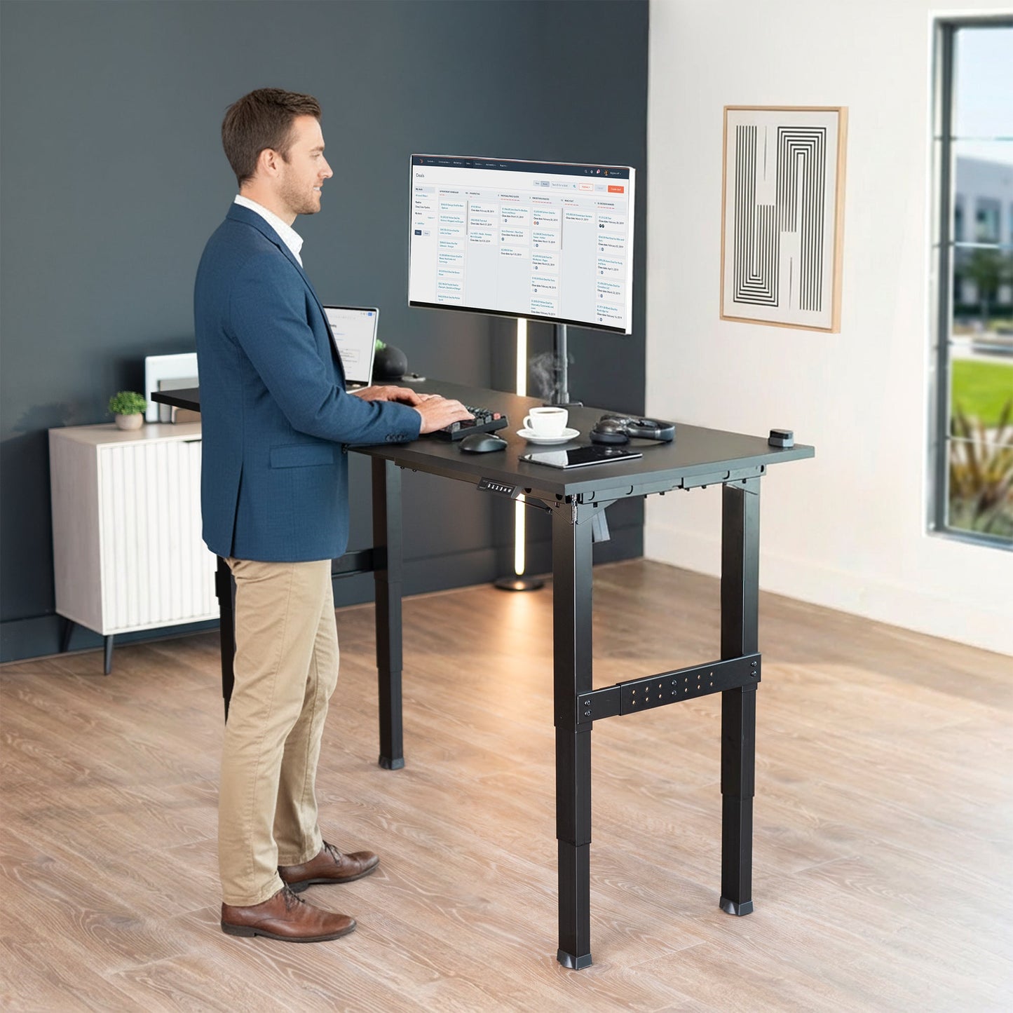 VIVO Premium Electric 4-Leg Dual Motor Frame - DESK-E-P4B