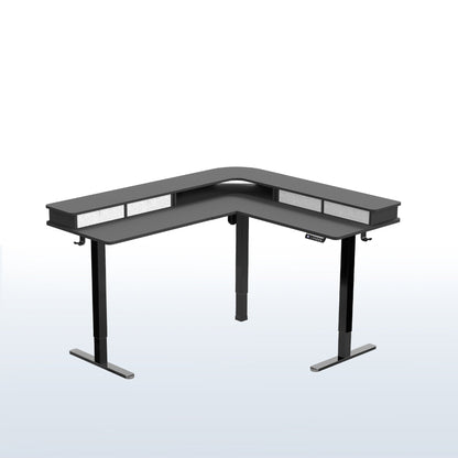 VIVO E3CV Series - Two Tier Corner Electric with Storage - DESK-E3CVB