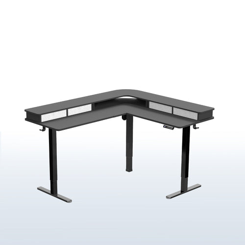 VIVO E3CV Series - Two Tier Corner Electric with Storage - DESK-E3CVB