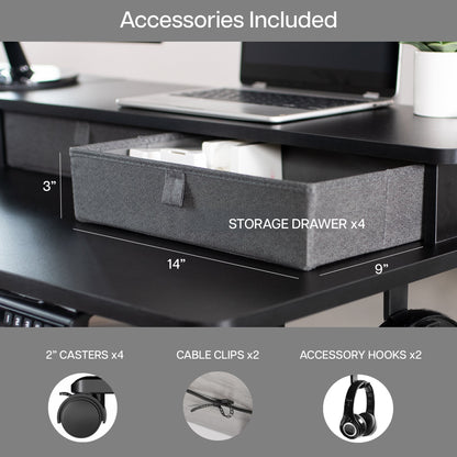 VIVO E3CV Series - Two Tier Corner Electric with Storage - DESK-E3CVB