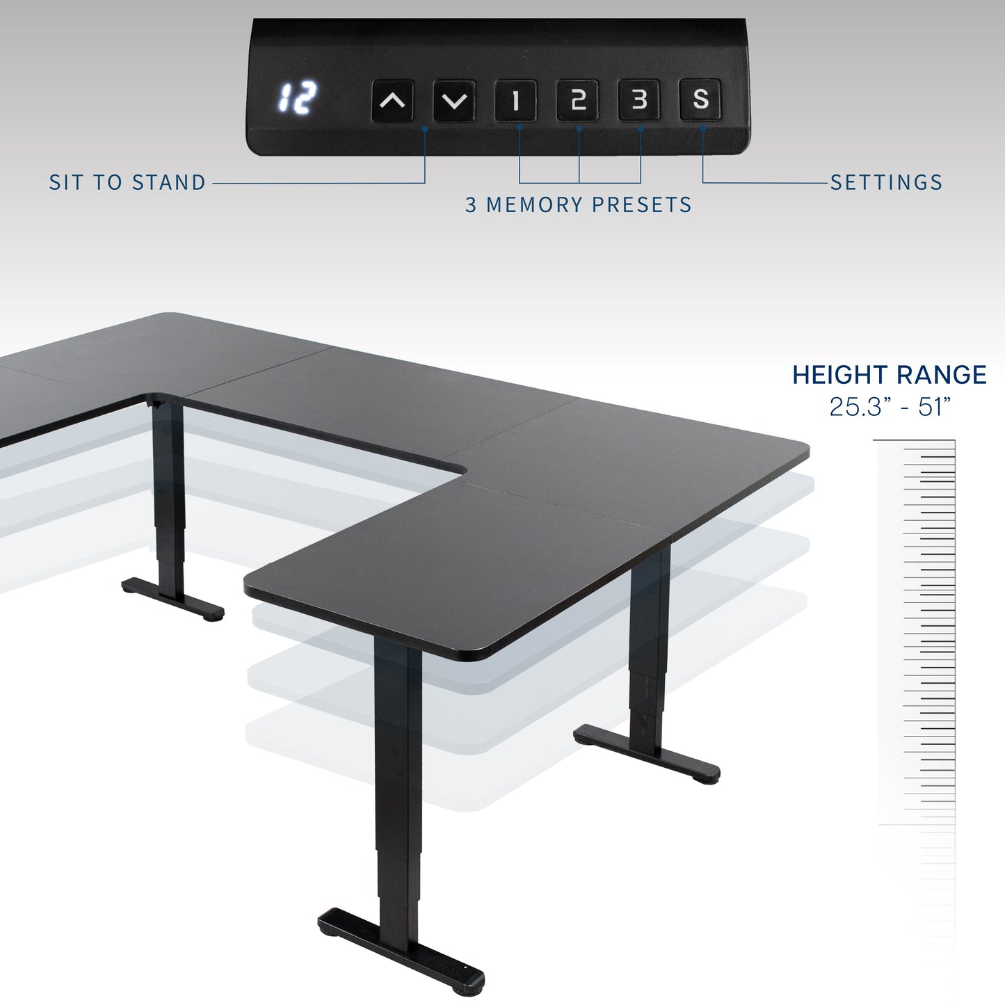 VIVO U-Shaped 83" x 60" Dual Motor Electric  -  DESK-E4UBB
