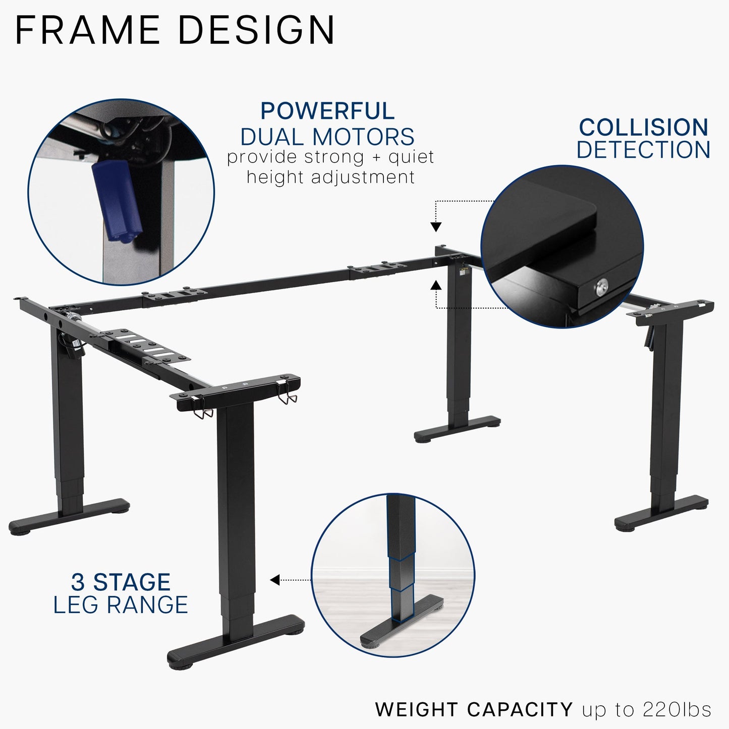 VIVO U-Shaped 83" x 60" Dual Motor Electric  -  DESK-E4UBB