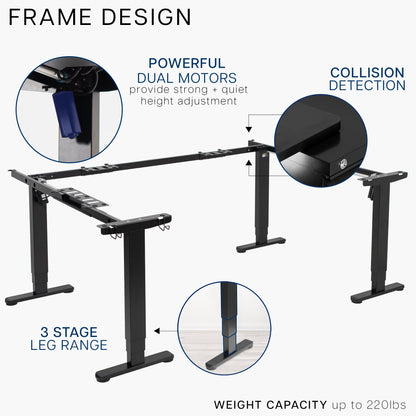 VIVO U-Shaped 83" x 60" Dual Motor Electric  -  DESK-E4UBB