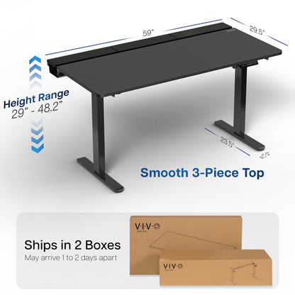 VIVO 1B6-P3B Series - Electric Desk with Concealed Cable Table Top and Full-Size Pad - DESK-KIT-1B6-P3B