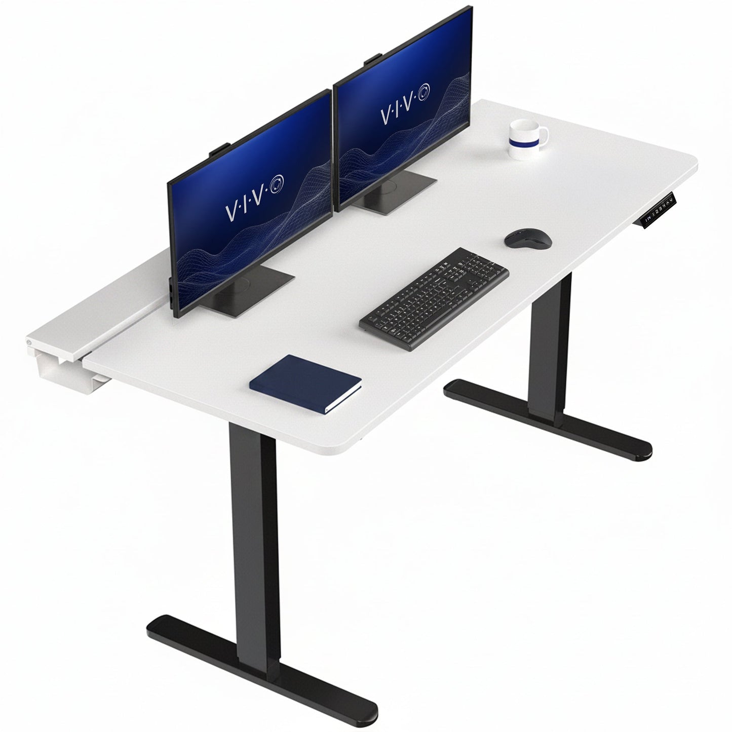 VIVO 1B6-P3B Series - Electric Desk with Concealed Cable Table Top and Full-Size Pad - DESK-KIT-1B6-P3B
