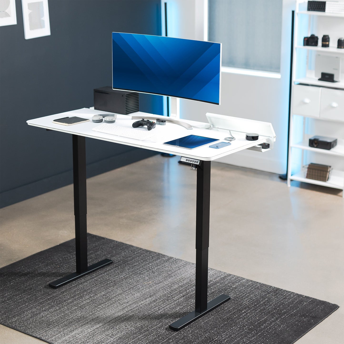 VIVO 1B6-P3B Series - Electric Desk with Concealed Cable Table Top and Full-Size Pad - DESK-KIT-1B6-P3B