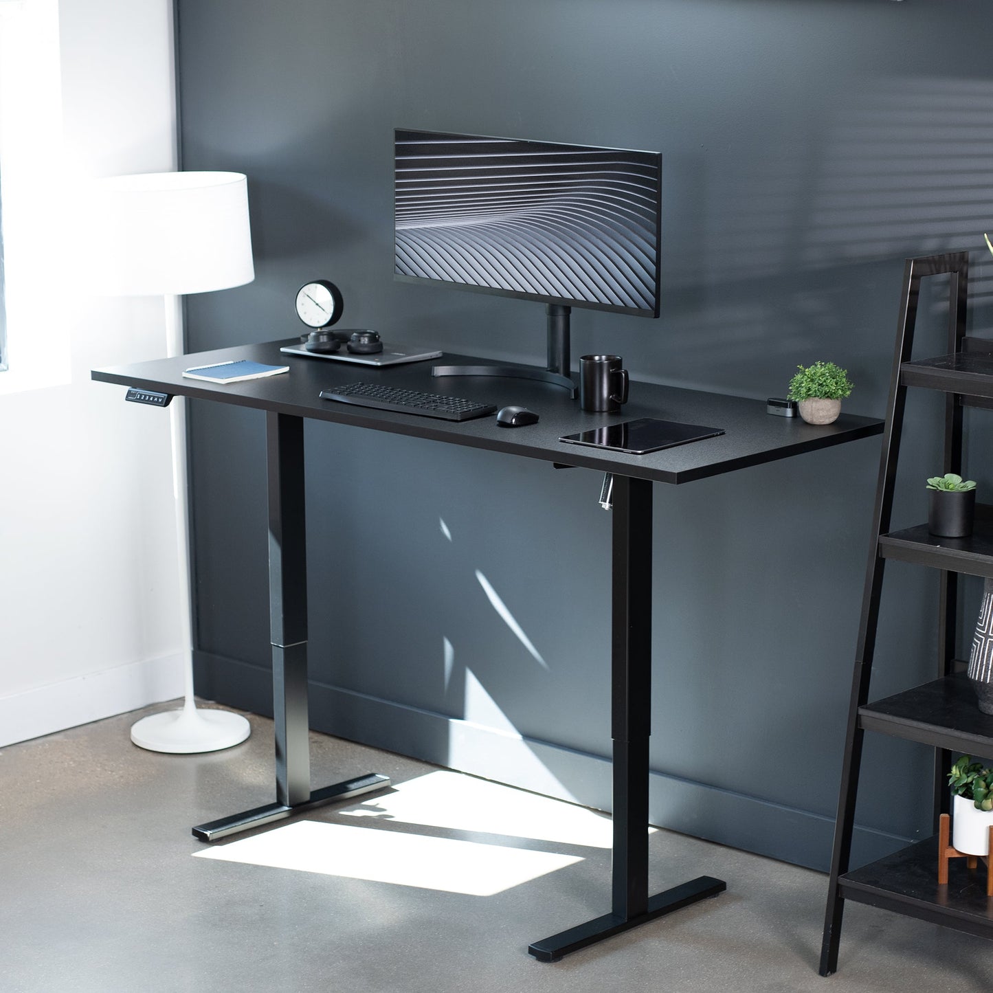 VIVO 71" x 30" Electric Desk with Square Corner Top - DESK-KIT-1B71S-B