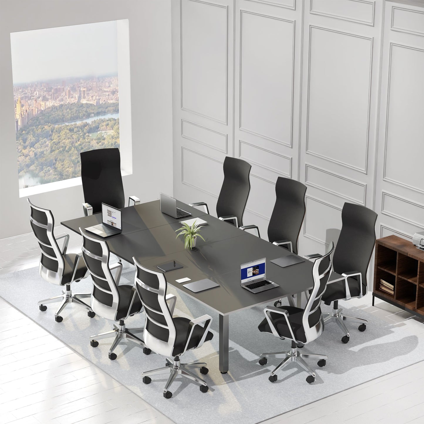 VIVO 40 Series - 95" x 55" Dual Motor 4-Leg Conference Table with Square Corner Top - DESK-KIT-404B