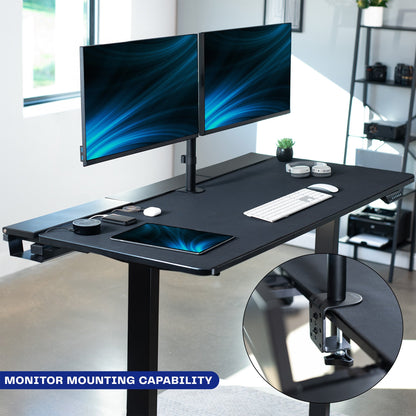 VIVO  Series - Dual Motor Electric Desk with Concealed Cable Table Top & Full-Size Pad - DESK-KIT-E2B-P3B