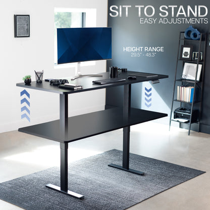 VIVO E2 Series - 71" x 30" Dual Motor Electric - DESK-KIT-E2B71B