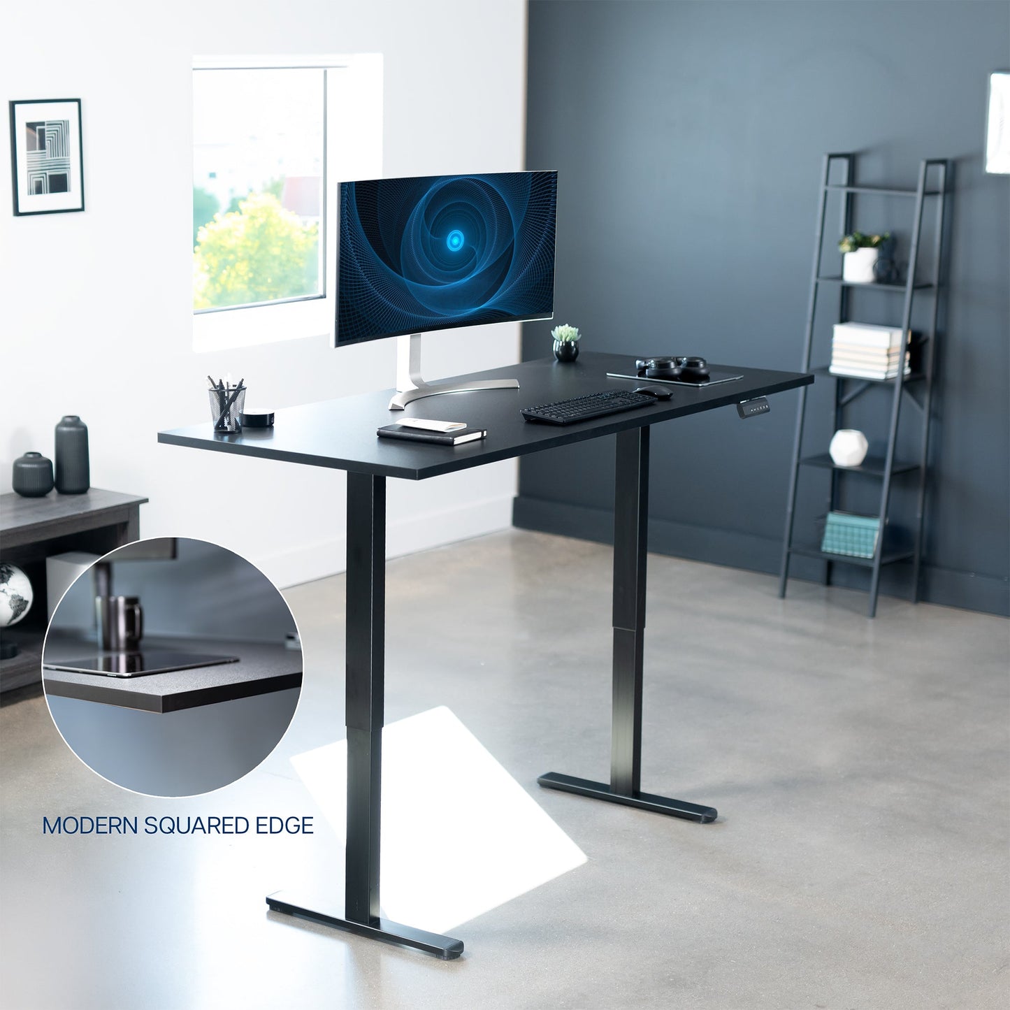 VIVO E2 Series - 71" x 30" Dual Motor Electric with Square Corner Top - DESK-KIT-E2B71S-B