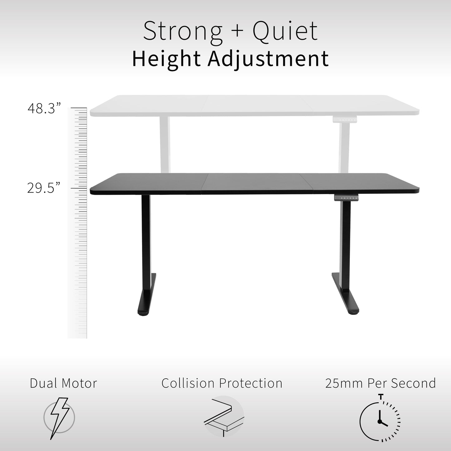 VIVO E2 Series - 71" x 30" Dual Motor Electric - DESK-KIT-E2B7B