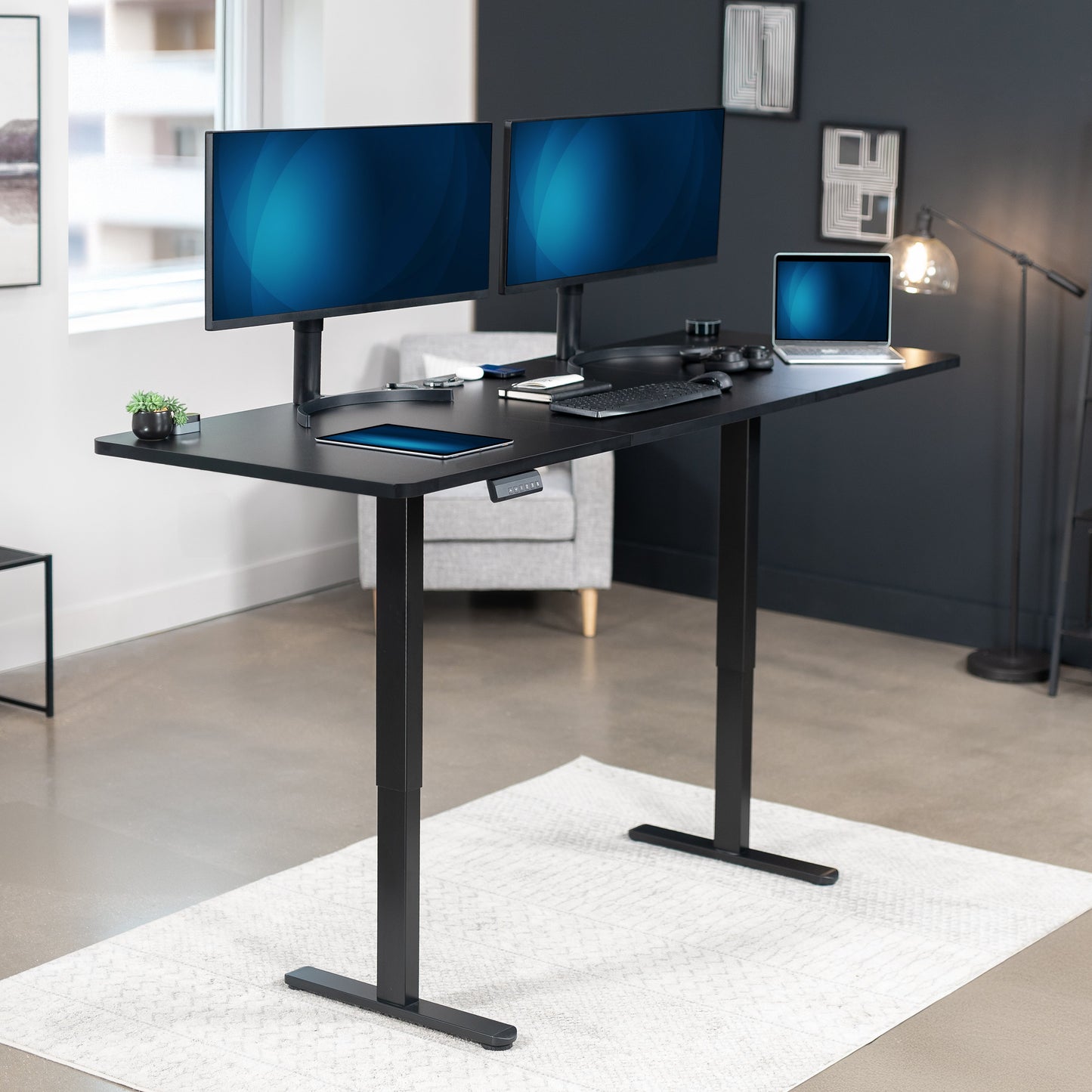 VIVO E2 Series - 83" x 30" Dual Motor Electric  - DESK-KIT-E2B84-30B