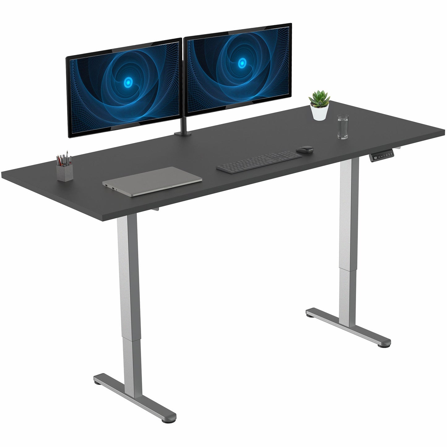 VIVO E2 Series - 71" x 30" Dual Motor Electric with Square Corner Top - DESK-KIT-E2B71S-B