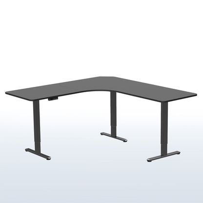 VIVO E3 Series - Curved Corner Triple Motor Electric Desk with Push Button Memory Controller - DESK-KIT-E3CB2