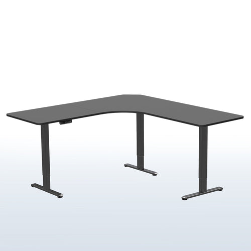 VIVO E3 Series - Curved Corner Triple Motor Electric Desk with Push Button Memory Controller - DESK-KIT-E3CB2