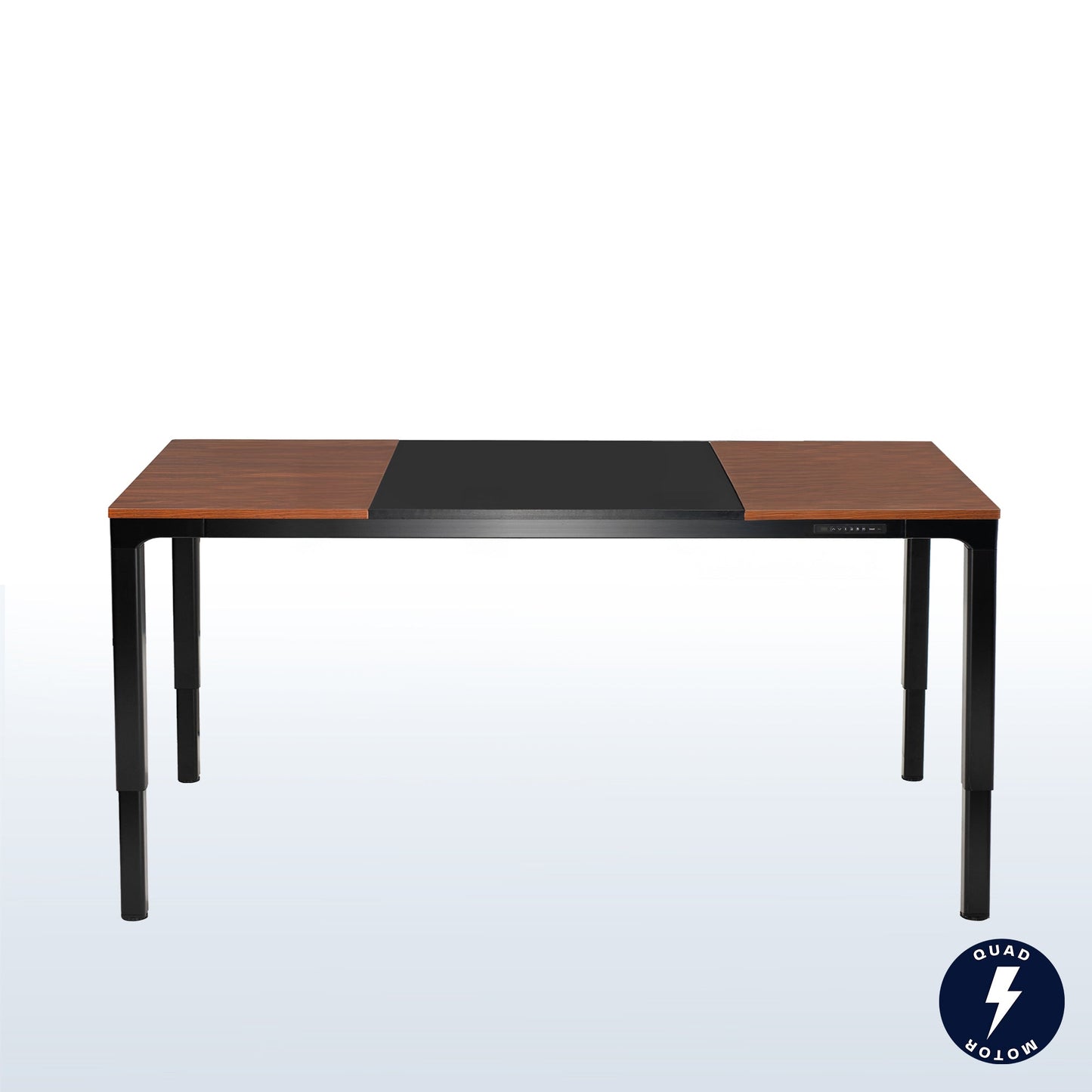 VIVO Dark Walnut / Black 71" x 30" Quad Motor Electric 4-Leg Desk - DESK-KIT-F10BD