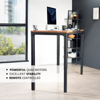 VIVO Dark Walnut / Black 71" x 30" Quad Motor Electric 4-Leg Desk - DESK-KIT-F10BD