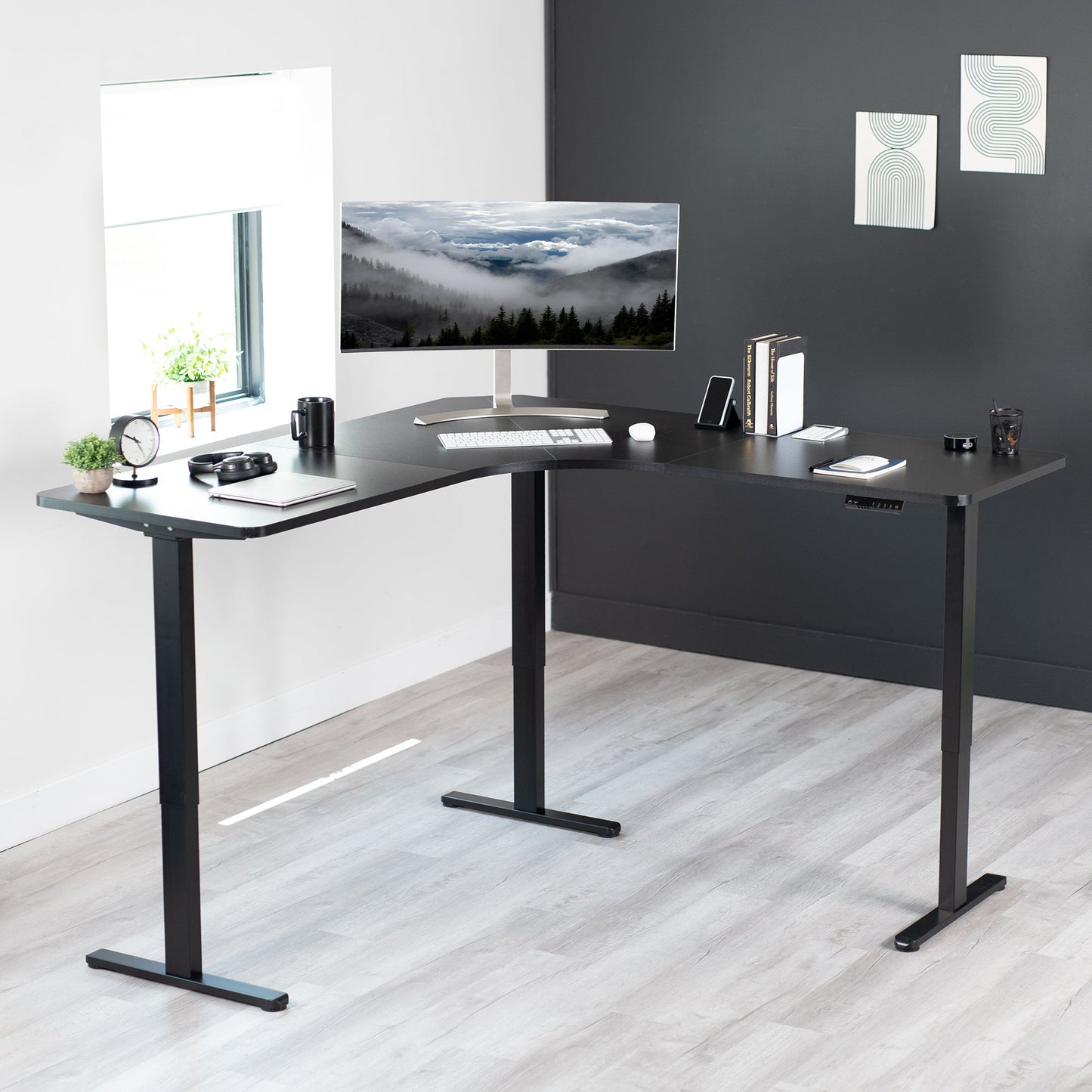 VIVO Electric Multi Motor Corner Frame with Memory Controller - DESK-V123EB
