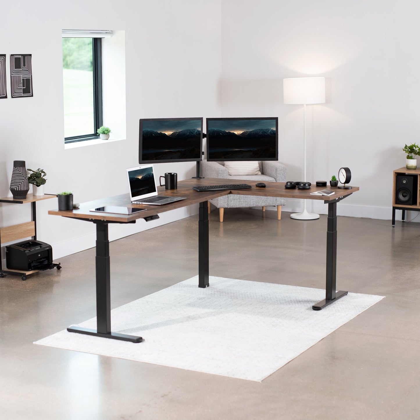 VIVO Electric Multi Motor Corner Desk Frame with Memory Controller - DESK-V130EB