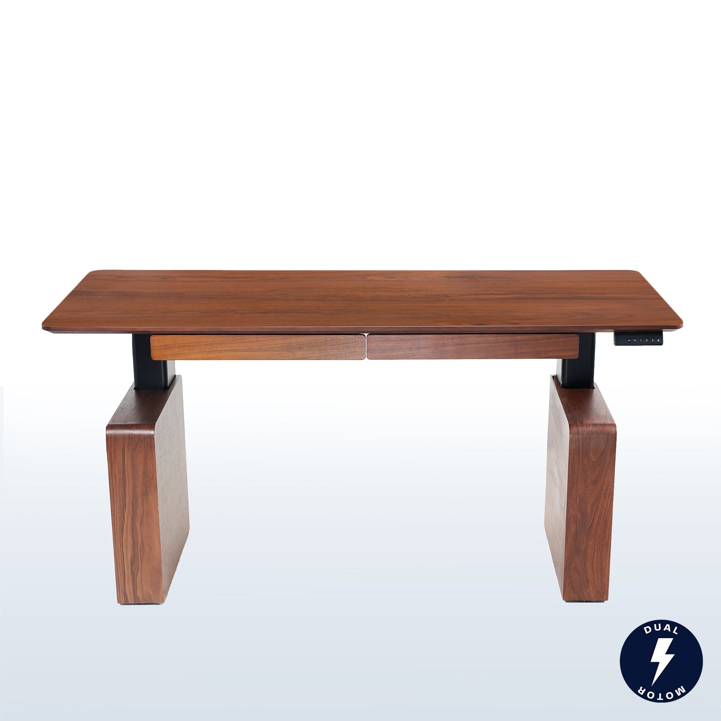 VIVO Walnut 72" x 30" Electric Executive Desk with Storage - DESK-EX7230D
