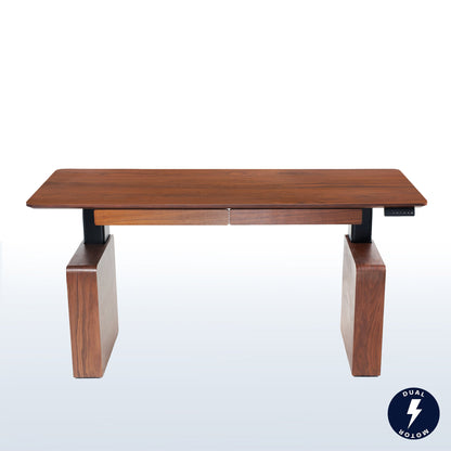 VIVO Walnut 72" x 30" Electric Executive Desk with Storage - DESK-EX7230D