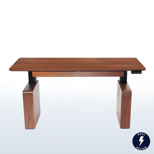 VIVO Walnut 72" x 30" Electric Executive Desk with Storage - DESK-EX7230D