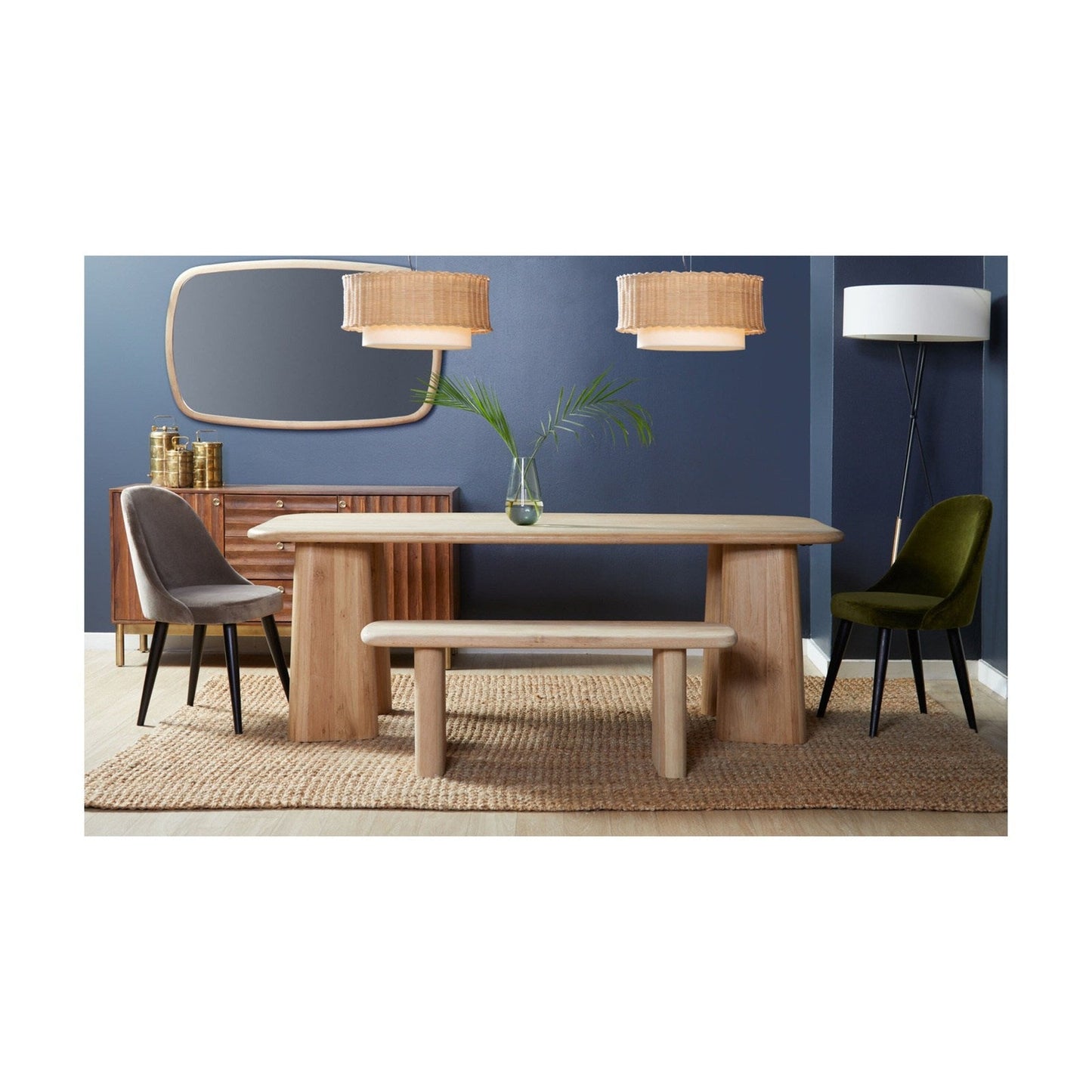 Union Home Laurel Dining Bench - Natural -  DIN00164