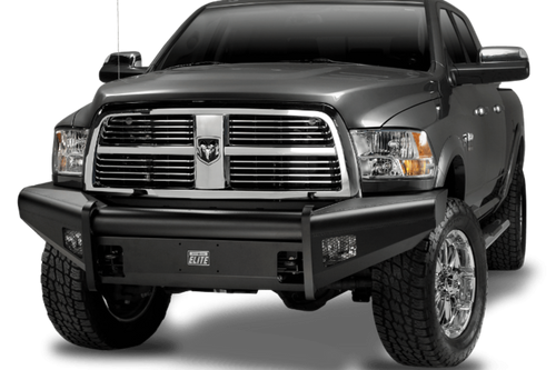 Fab Fours DR06-Q1161-1 Dodge Ram 2500/3500 2006-2009 Black Steel Elite Front Bumper No Guard with Tow Hooks