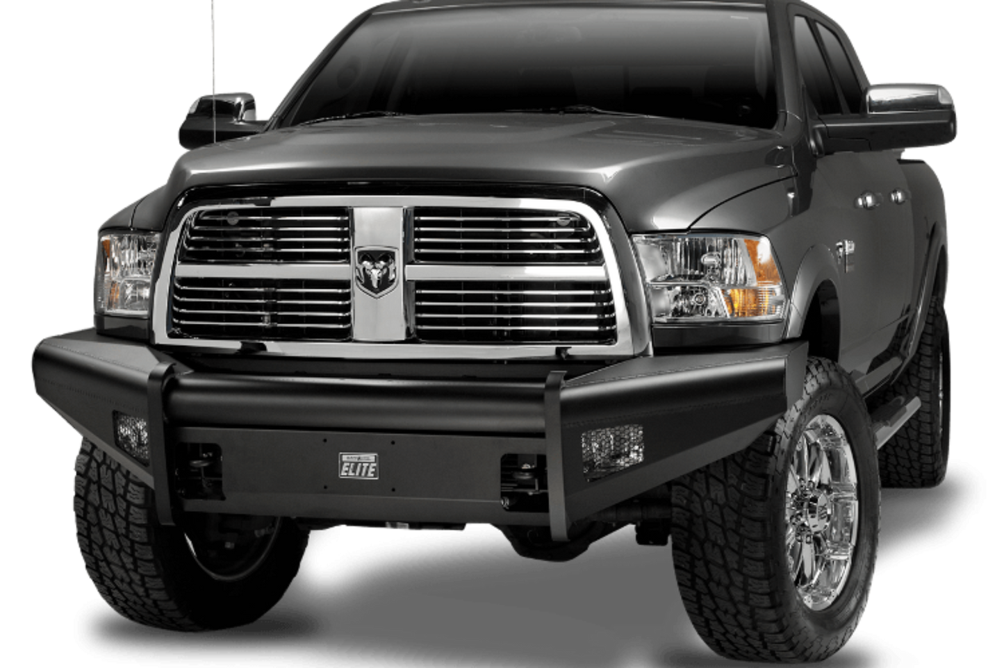 Fab Fours DR06-Q1161-1 Dodge Ram 2500/3500 2006-2009 Black Steel Elite Front Bumper No Guard with Tow Hooks