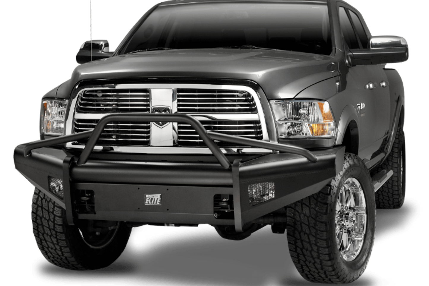 Fab Fours DR06-Q1162-1 Dodge Ram 2500/3500 2006-2009 Black Steel Elite Front Bumper Pre-Runner Guard with Tow Hooks